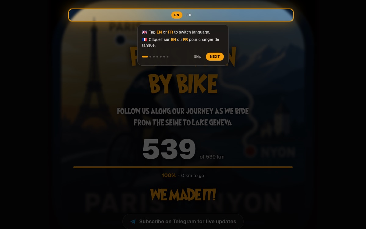 Screenshot of Paris to Nyon