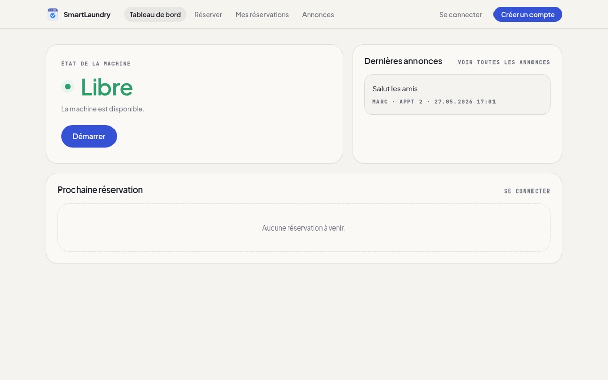 Screenshot of SmartLaundry
